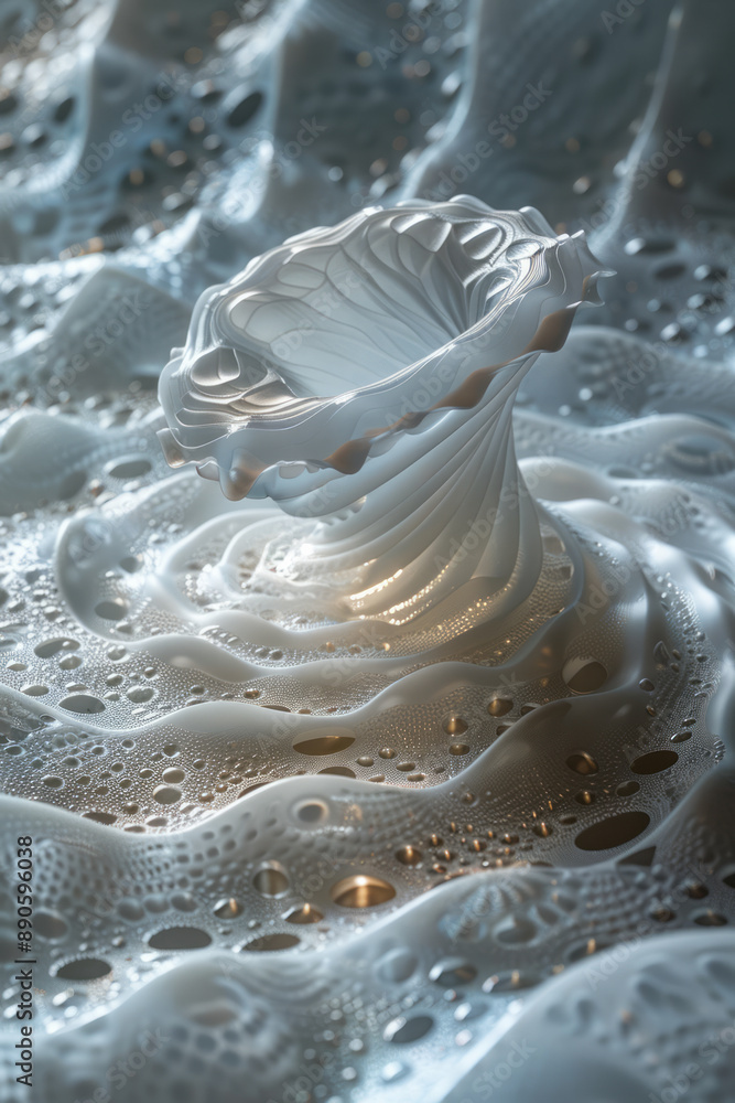 Aufkleber a surreal depiction of circular rhythmic patterns, representing biorythms, on a plain white backgrou