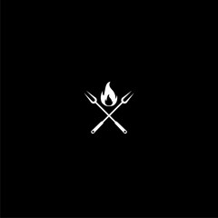 BBQ icon icon isolated on dark background