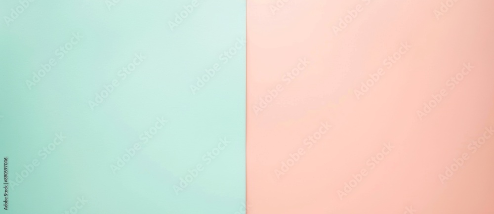 Aufkleber calming two-tone background in soft pink and turquoise hues, creating a simple yet striking design p