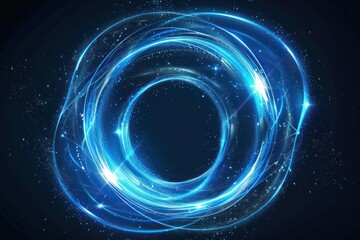 Background with glowing circles. Blue energy circle