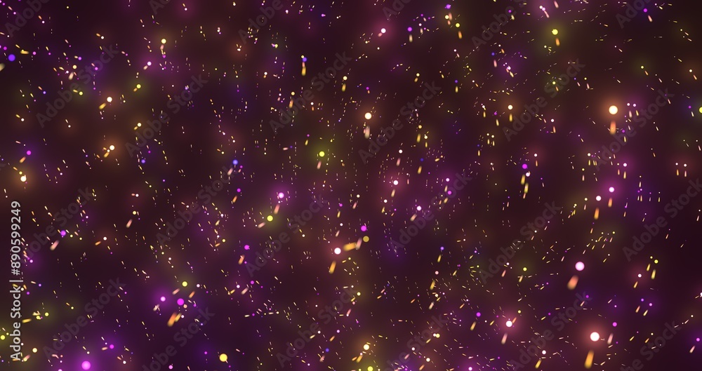 Poster Flying inside digital data tunnel. Futuristic abstract background with neon rays