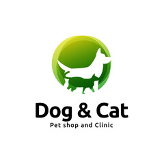 Dog and cat logo design. pet care concept element
