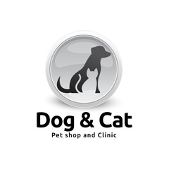 Dog and cat logo design. pet care concept element