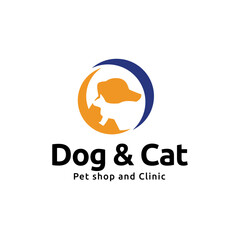 Dog and cat logo design. pet care concept element