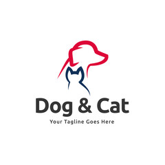 Dog and cat logo design. pet care concept element