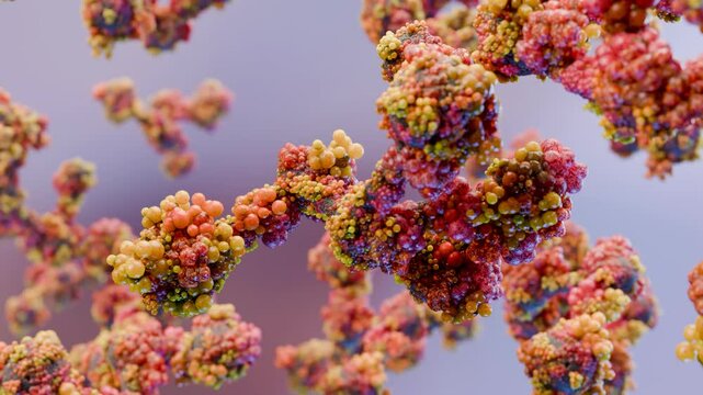 antibodies or immunoglobulin protein or enzyme Molecular structure, Chain of amino acids, biological concept, chemistry and biochemistry, DNA proteins, hydroxyproline, closeups formation, 3d render