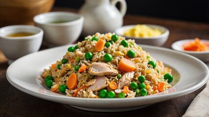 Flavorful Fried Rice with Chicken and Vegetables