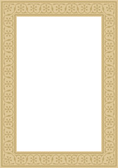 Vector square golden national Persian ornament. Rectangle, frame, border, ethnic pattern of the peoples of Iran, Iraq, Tajikista