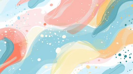 Obraz premium Abstract art piece with soft pastel colors and flowing patterns, creating a calm and serene visual atmosphere