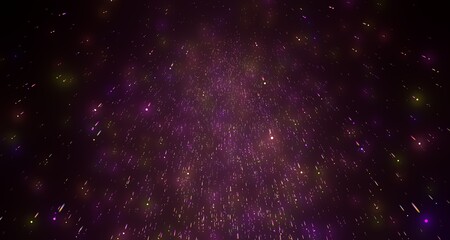 Flying inside digital data tunnel. Futuristic abstract background with neon rays