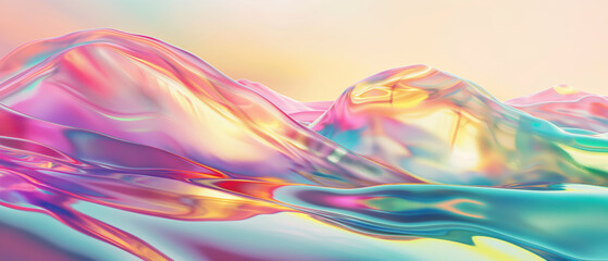Podium amidst a wave of iridescent hues