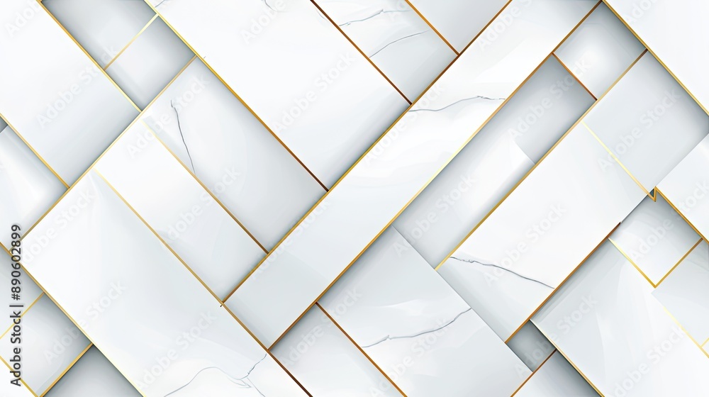 Aufkleber abstract geometric design featuring a white background with thin golden lines that form a cracked an