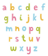 Scandinavian style font. English small letters with hand-drawn patterns.