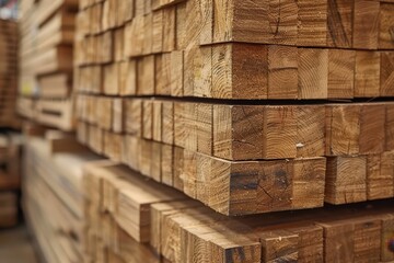 Stack of Wooden Beams
