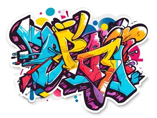 Stylish Streetwear Graffiti Sticker Design for Apparel and Merchandise