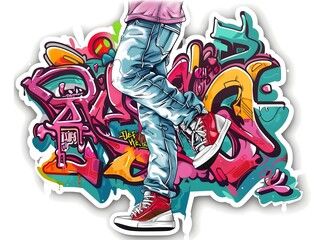 Stylish Streetwear Graffiti Sticker Design for Apparel and Merchandise