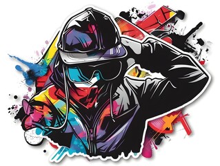 Stylish Streetwear Graffiti Sticker Design for Clothing and Merchandise