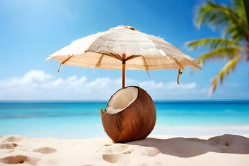 coconut cocktail on the beach