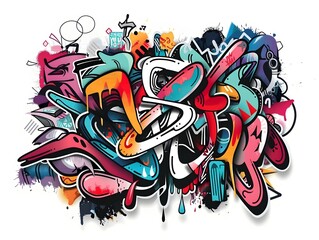 Stylish Streetwear Graffiti Sticker Design for Apparel or Merchandise