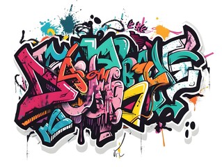 Stylish Streetwear Graffiti Sticker Design for Shirt and Wall Art