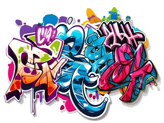 Stylish Streetwear Graffiti Sticker Design Suitable for Apparel and Merchandise