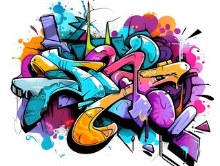 Stylish Streetwear Graffiti Sticker Design Suitable for Shirt and Apparel Branding