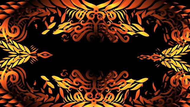 Luxurious batik flower line art pattern of indonesian culture traditional opening animation motion graphic 