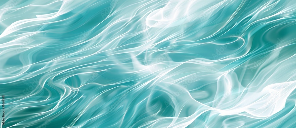 Poster abstract background with a pattern of flowing white lines on a teal background, creating a sense of 