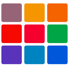 color chart designer tool texture pattern background. Color palette. Table color shades. Color harmony. Trend colors isolated on transparent background.