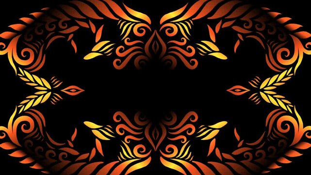 Luxurious batik flower line art pattern of indonesian culture traditional opening animation motion graphic 