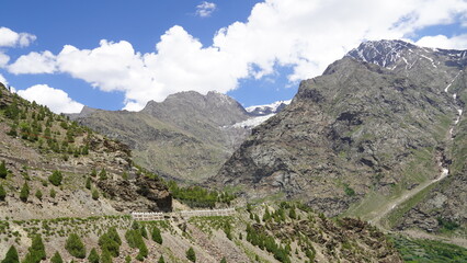 Sissu village a small town in the Lahaul valley of Himachal Pradesh in India