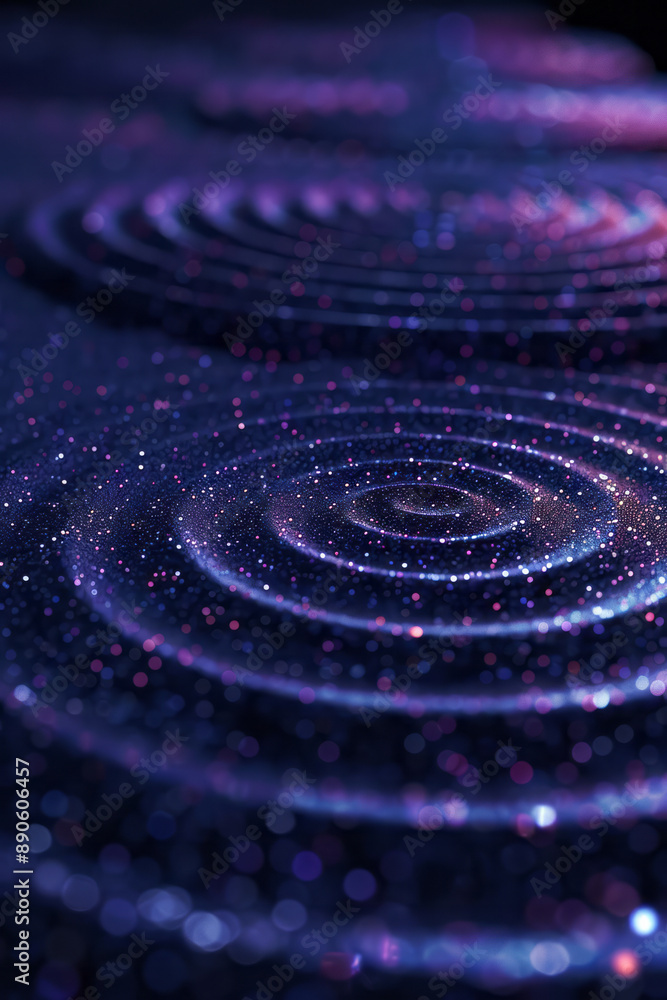 Aufkleber minimalist depiction of neon-highlighted concentric shapes, forming a mesmerizing geometric pattern 