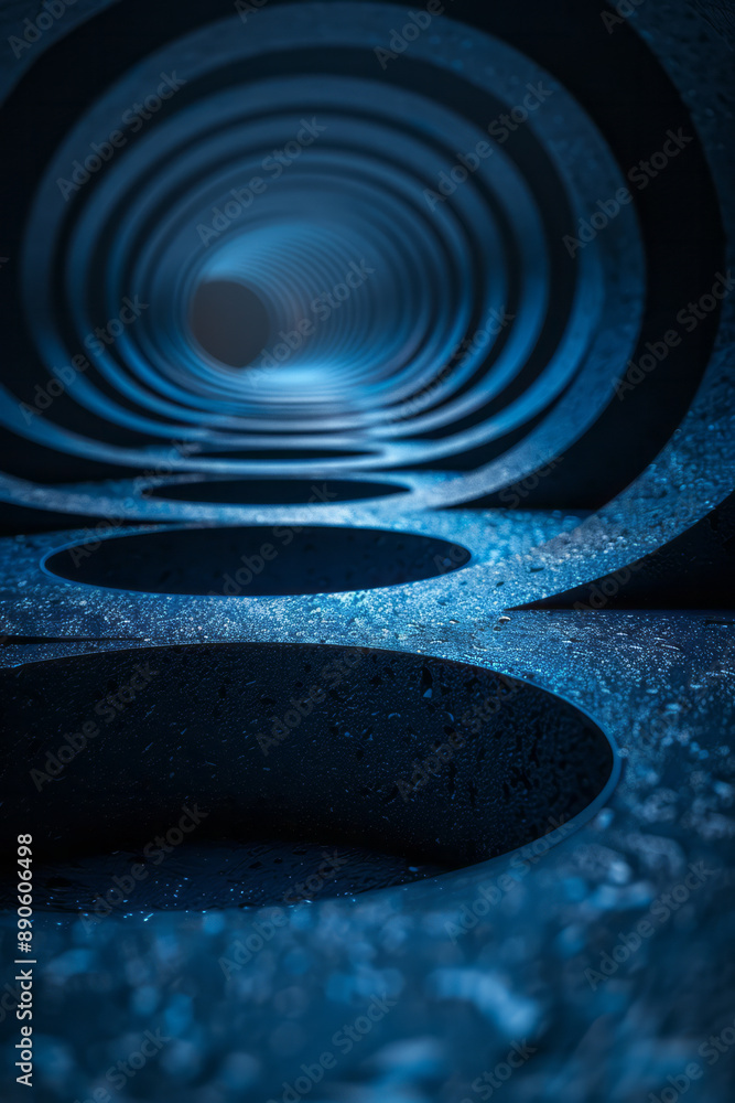 Aufkleber minimalist depiction of neon-highlighted concentric shapes, forming a mesmerizing geometric pattern 