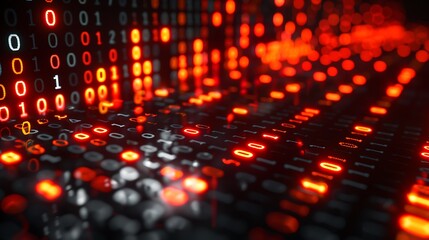 Fototapeta premium The Vibrant Pulse of Data Visualization in a Digital Green Landscape