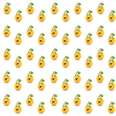 Fototapeta premium Set of cute smiley mangos. 22 July. National Mango Day. social media post template banner. vector graphic.