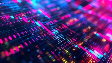 Obraz premium Analyzing Market Trends: A Close-Up Look at Dynamic Stock Market Data Visualization