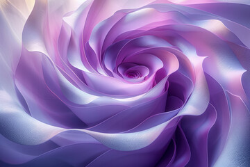 Obraz premium A minimalist abstract design with interlocking purple spiral layers and a gradient effect, set against a light gray backdrop,