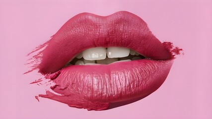 A pastel pink lipstick evoking a sense of intimacy and vulnerability.