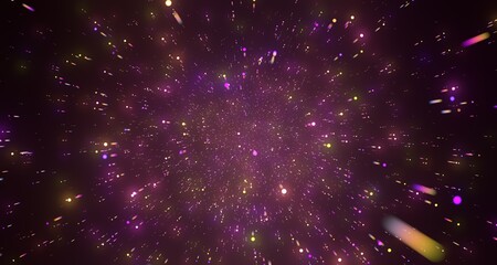 inside digital data tunnel. Futuristic abstract background with neon rays. Concept for big data,