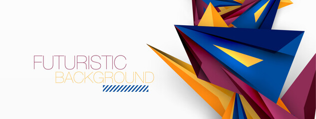 Minimal geometric abstract background. Low poly dynamic triangle design. Trendy techno business template for wallpaper, banner, background or landing