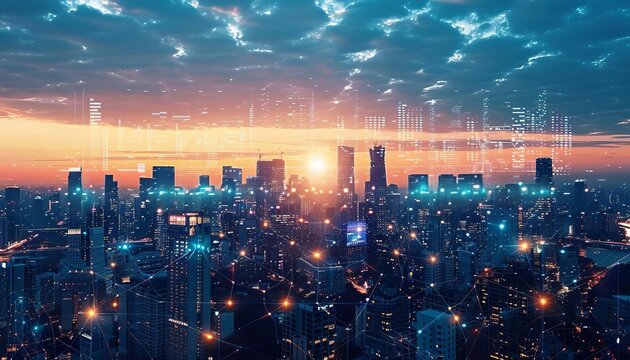 Digital Cities of North America, iconic US cities transformed into digital hubs with smart technologies and interconnected devices, urban digitalization and smart city initiatives
