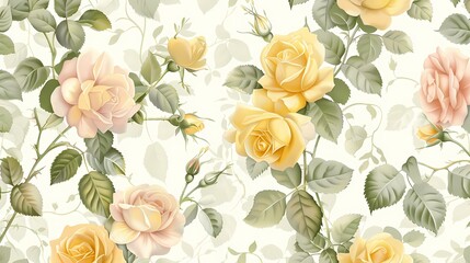 Beautiful blooming peonies form a seamless floral pattern perfect for wallpaper, textiles.