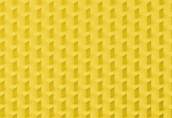 Yellow Geometric 3D Isometric Cube Pattern Modern Tech Background