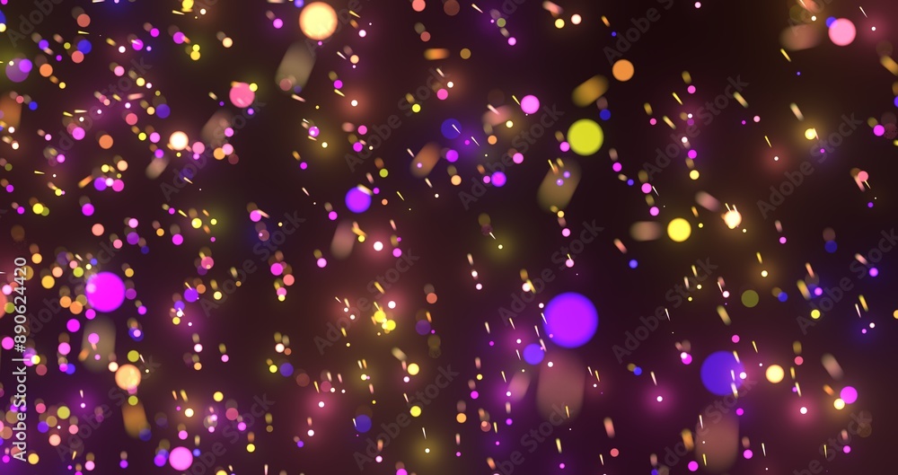 Poster image of colorful light trails with motion blur effect