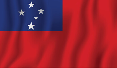 Realistic Samoa national flag perfect color, scale, and proportion.