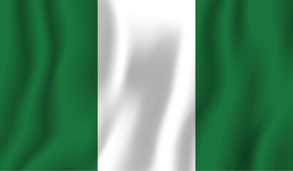 Obraz premium Realistic Nigeria national flag perfect color, scale, and proportion.