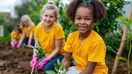 Fototapeta premium Generations of Generosity: Family Volunteering to Build Community.