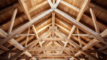 Exposed Wooden Truss Roof Structure