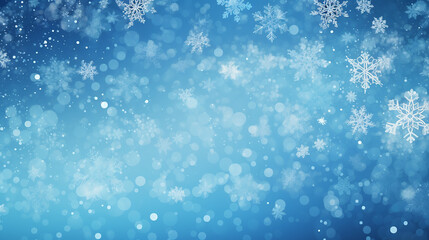 Christmas Background with Blue Snowflakes Winter