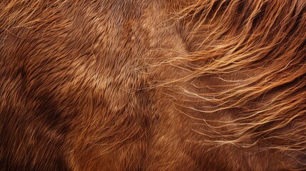 A detailed close-up of brown fur, highlighting the unique patterns and textures present on the surface, creating a sense of warmth and natural beauty.